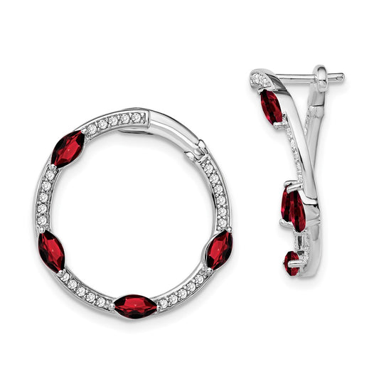 Gemstone & Diamond Hoop Earrings