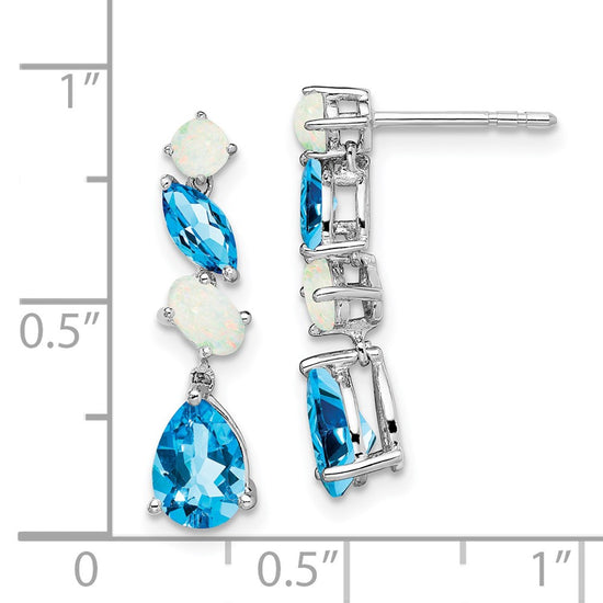 Gemstone & Opal Dangle Earrings