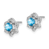Gemstone & Diamond Post Earrings