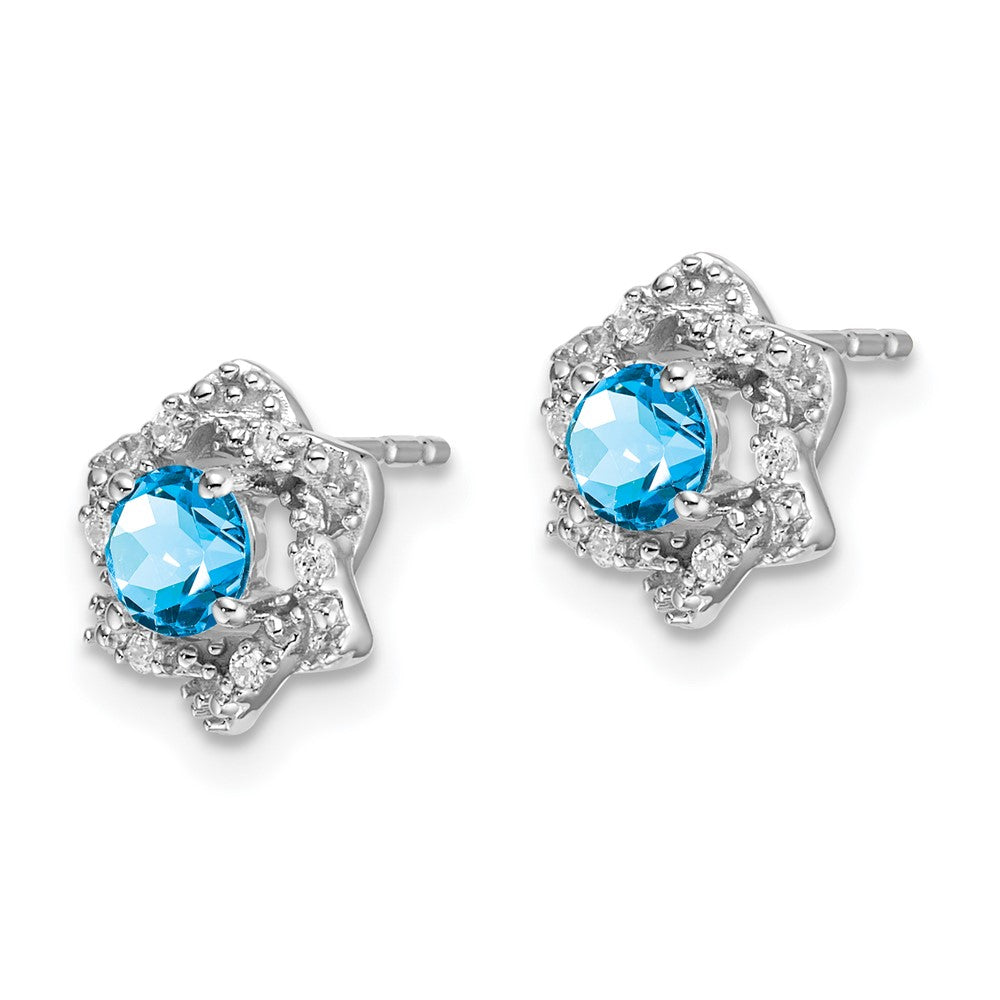 Gemstone & Diamond Post Earrings