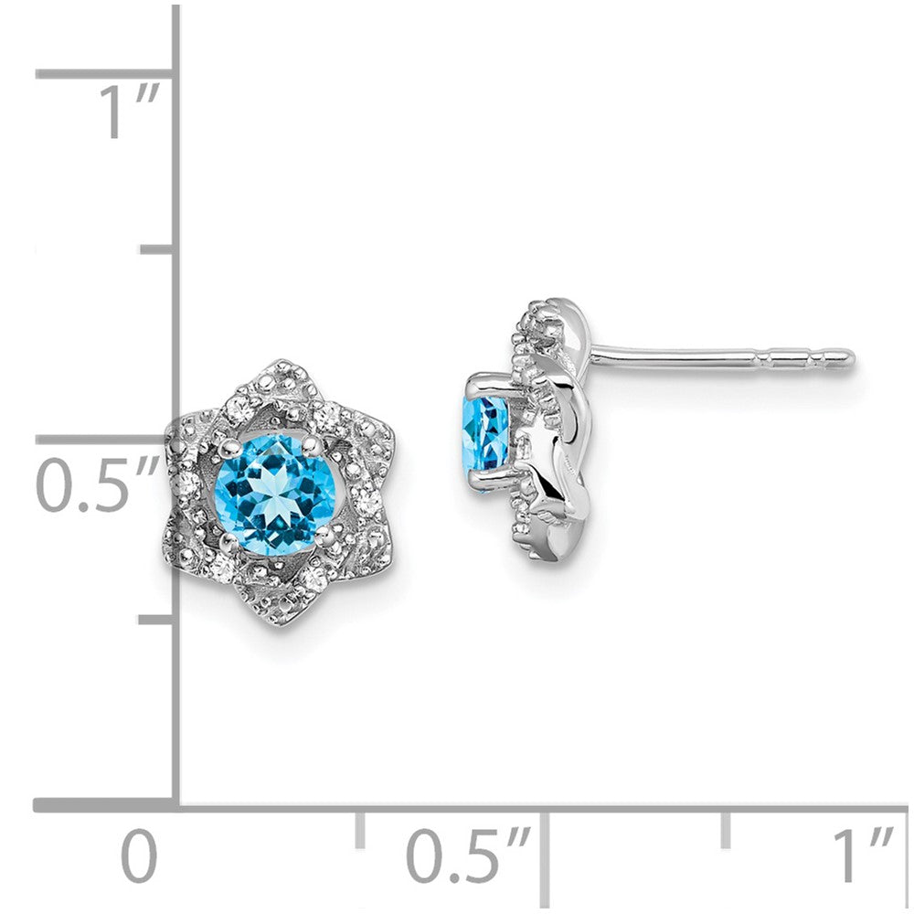 Gemstone & Diamond Post Earrings