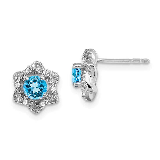 Gemstone & Diamond Post Earrings