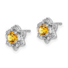 Gemstone & Diamond Post Earrings