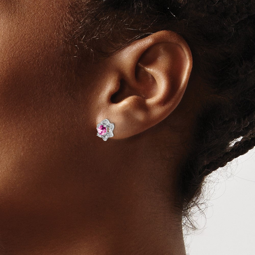 Gemstone & Diamond Post Earrings