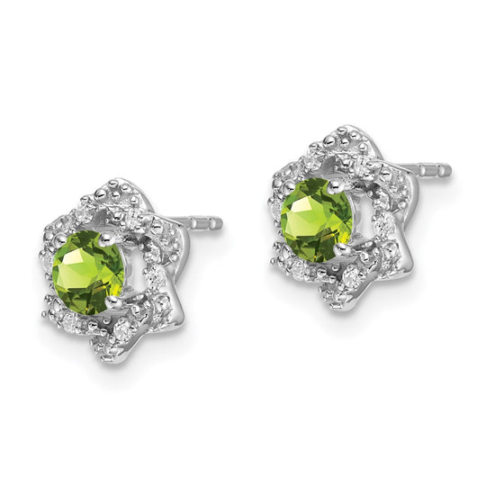 Gemstone & Diamond Post Earrings