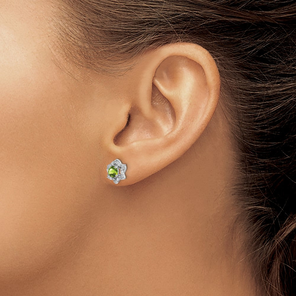 Gemstone & Diamond Post Earrings