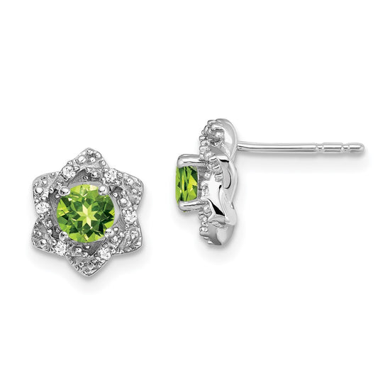 Gemstone & Diamond Post Earrings