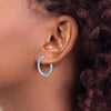 14k White Gold Amethyst Oval Hoop Earrings