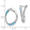 14k White Gold Amethyst Oval Hoop Earrings
