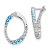 14k White Gold Amethyst Oval Hoop Earrings
