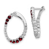 14k White Gold Amethyst Oval Hoop Earrings