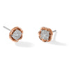 14k Two-Tone 1/4 carat Lab Grown Diamond VS/SI+ G+ Cluster Flower Post Earrings