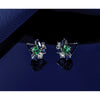 14k White Gold 1/5 carat Lab Grown Diamond VS/SI+ G+ and Created Emerald Post Earrings