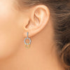 14k Two-tone 3/8 carat Lab Grown Diamond VS/SI+ G+ Fancy Circle Drop Post Dangle Earrings