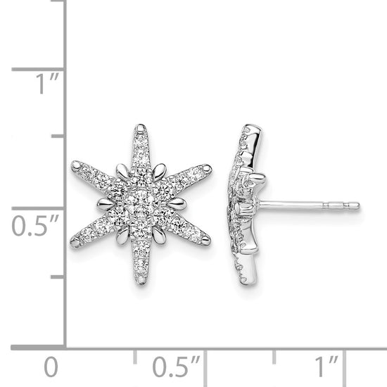 14k White Gold 5/8 carat Lab Grown Diamond VS/SI+ G+ Complete Star Post Earrings