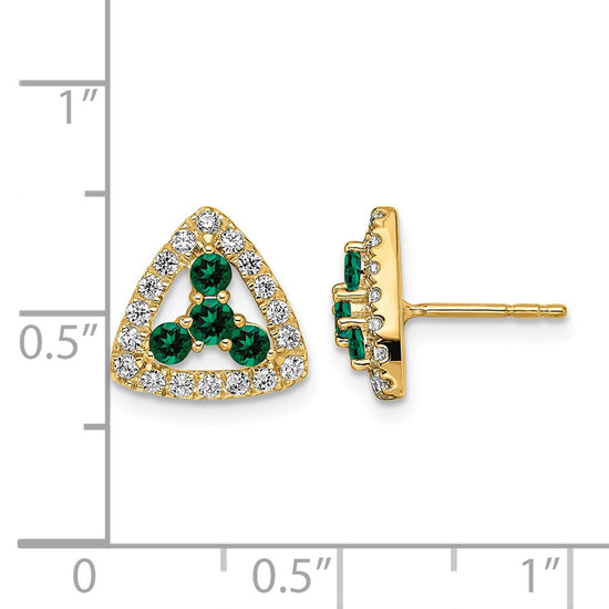 Diamond & Gemstone Triangle Post Earrings