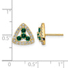 Diamond & Gemstone Triangle Post Earrings