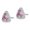 Diamond & Gemstone Triangle Post Earrings