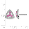 Diamond & Gemstone Triangle Post Earrings