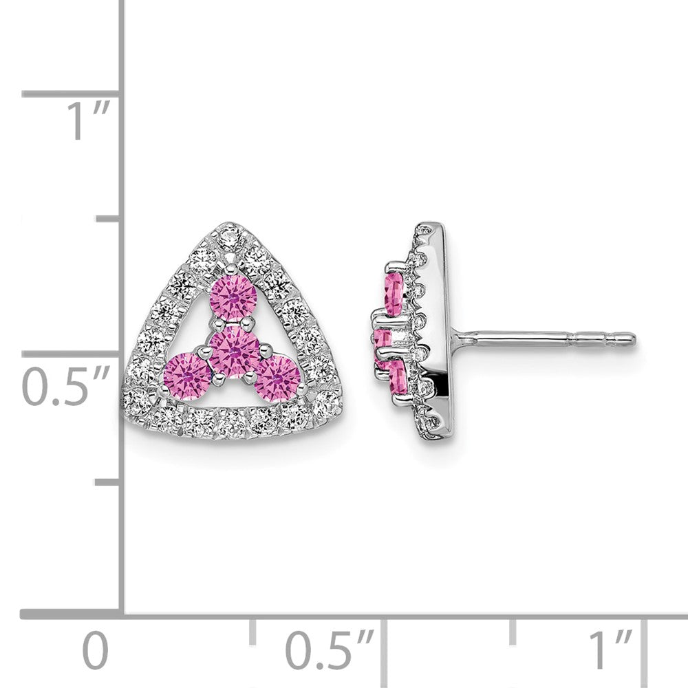 Diamond & Gemstone Triangle Post Earrings