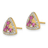 Diamond & Gemstone Triangle Post Earrings