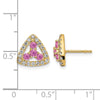 Diamond & Gemstone Triangle Post Earrings