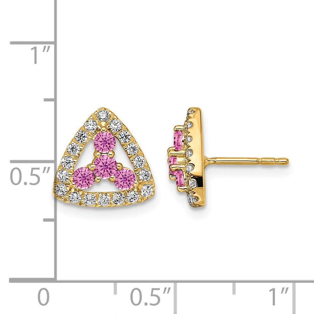 Diamond & Gemstone Triangle Post Earrings