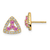 Diamond & Gemstone Triangle Post Earrings