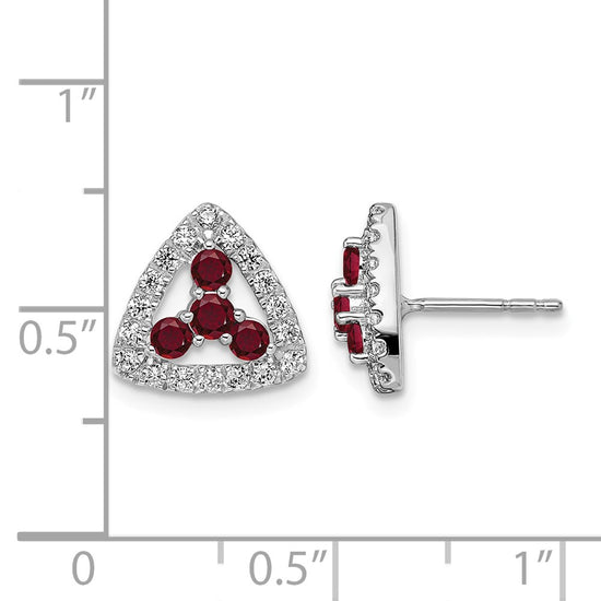 Diamond & Gemstone Triangle Post Earrings