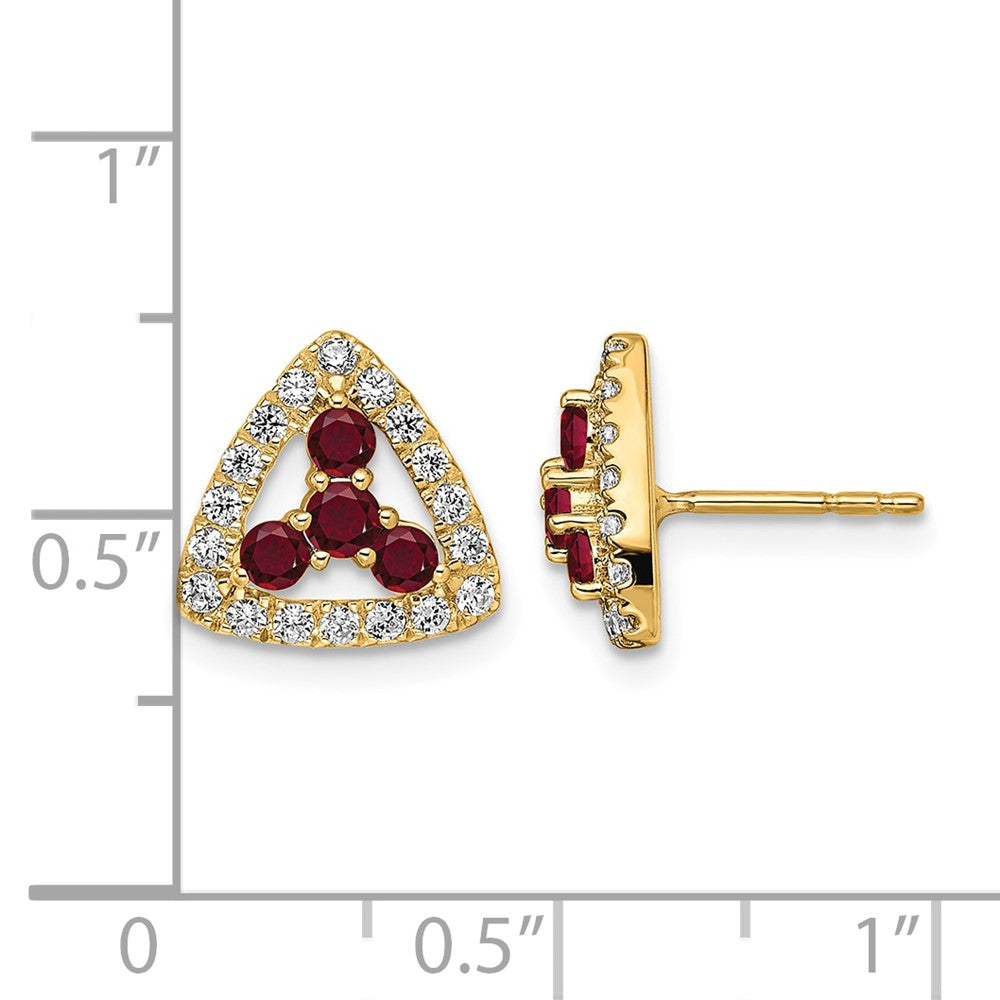 Diamond & Gemstone Triangle Post Earrings