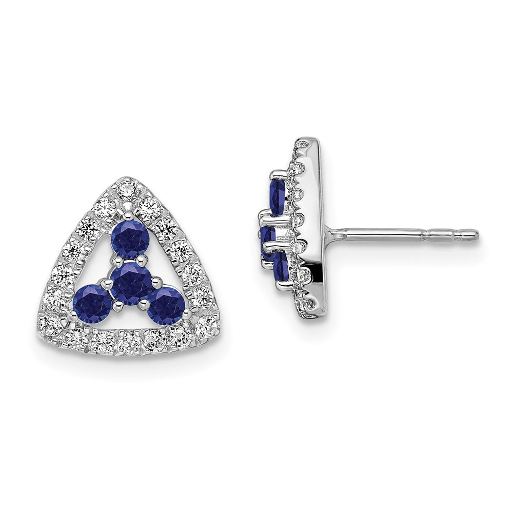 Diamond & Gemstone Triangle Post Earrings