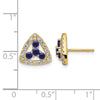 Diamond & Gemstone Triangle Post Earrings