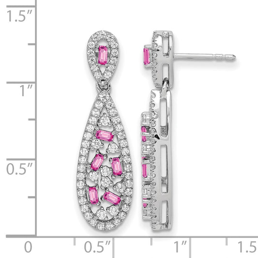 Diamond & Gemstone Teardrop Earrings