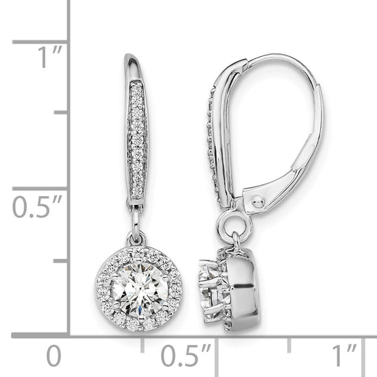 Diamond Circle Drop Leverback Earrings