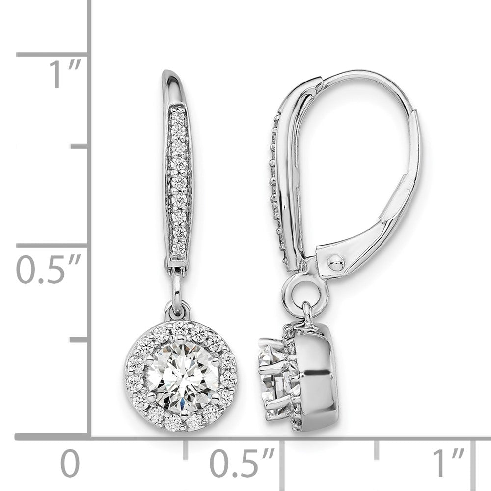 Diamond Circle Drop Leverback Earrings