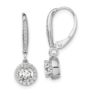 Diamond Circle Drop Leverback Earrings