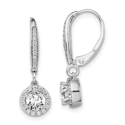 Diamond Circle Drop Leverback Earrings
