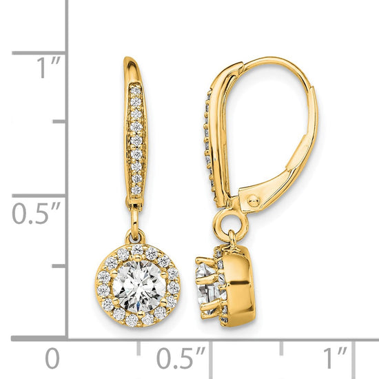Diamond Circle Drop Leverback Earrings