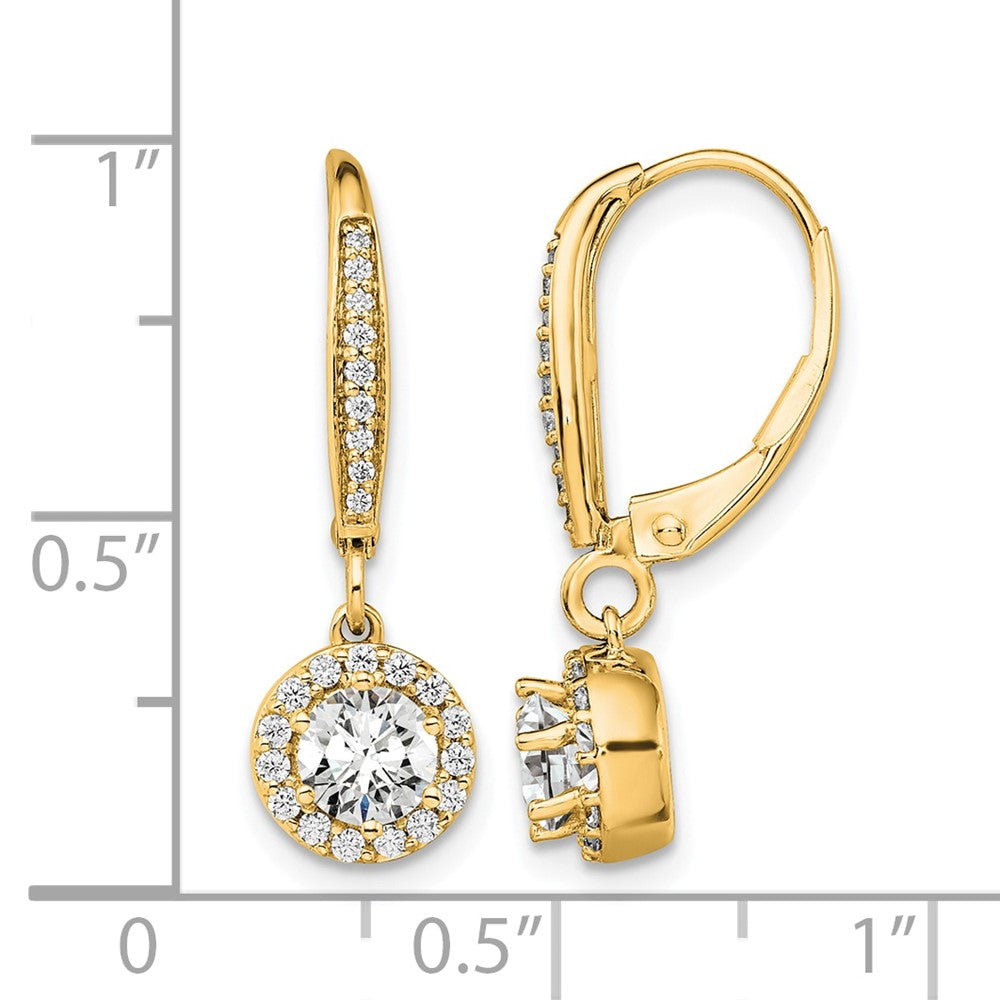 Diamond Circle Drop Leverback Earrings