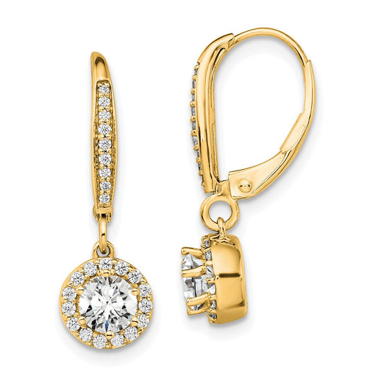Diamond Circle Drop Leverback Earrings