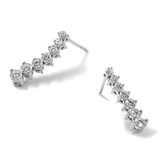 Diamond Graduating Drop Post Earrings