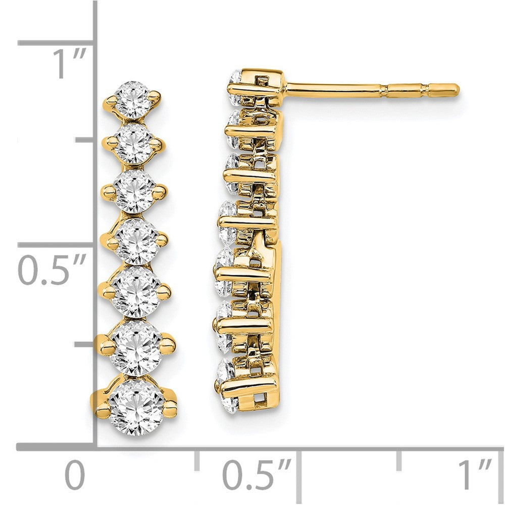 Diamond Graduating Drop Post Earrings