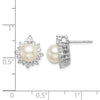 Diamond & FWC Pearl Post Earrings