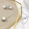 14k White Gold 5/8 carat Lab Grown Diamond VS/SI+ G+ and 7.00 mm Round Freshwater Cultured Pearl Complete Fashion Post Earrings