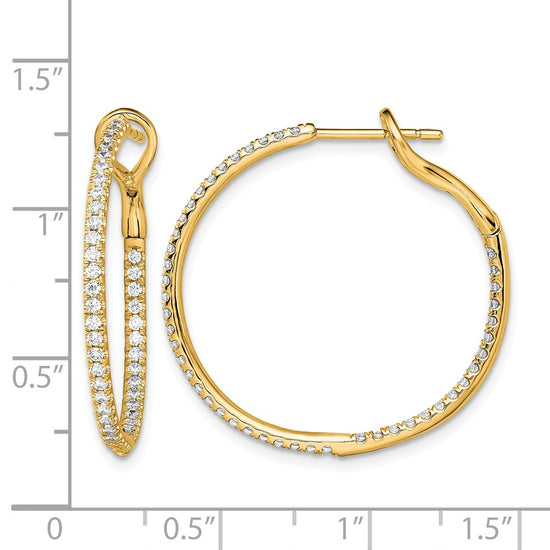 Diamond In & Out Hoop Earrings