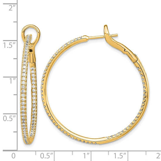 Diamond In & Out Hoop Earrings