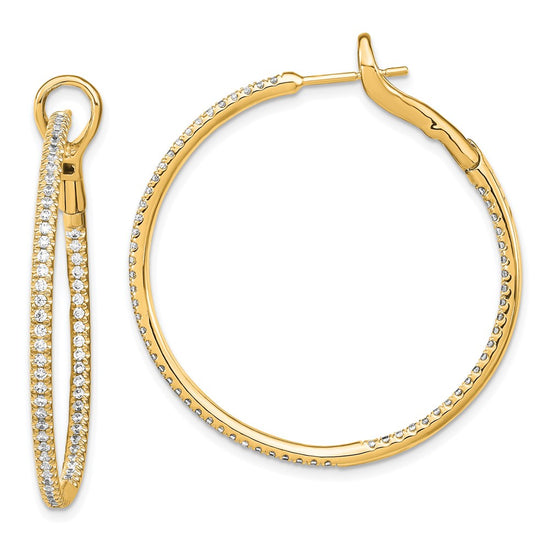 Diamond In & Out Hoop Earrings