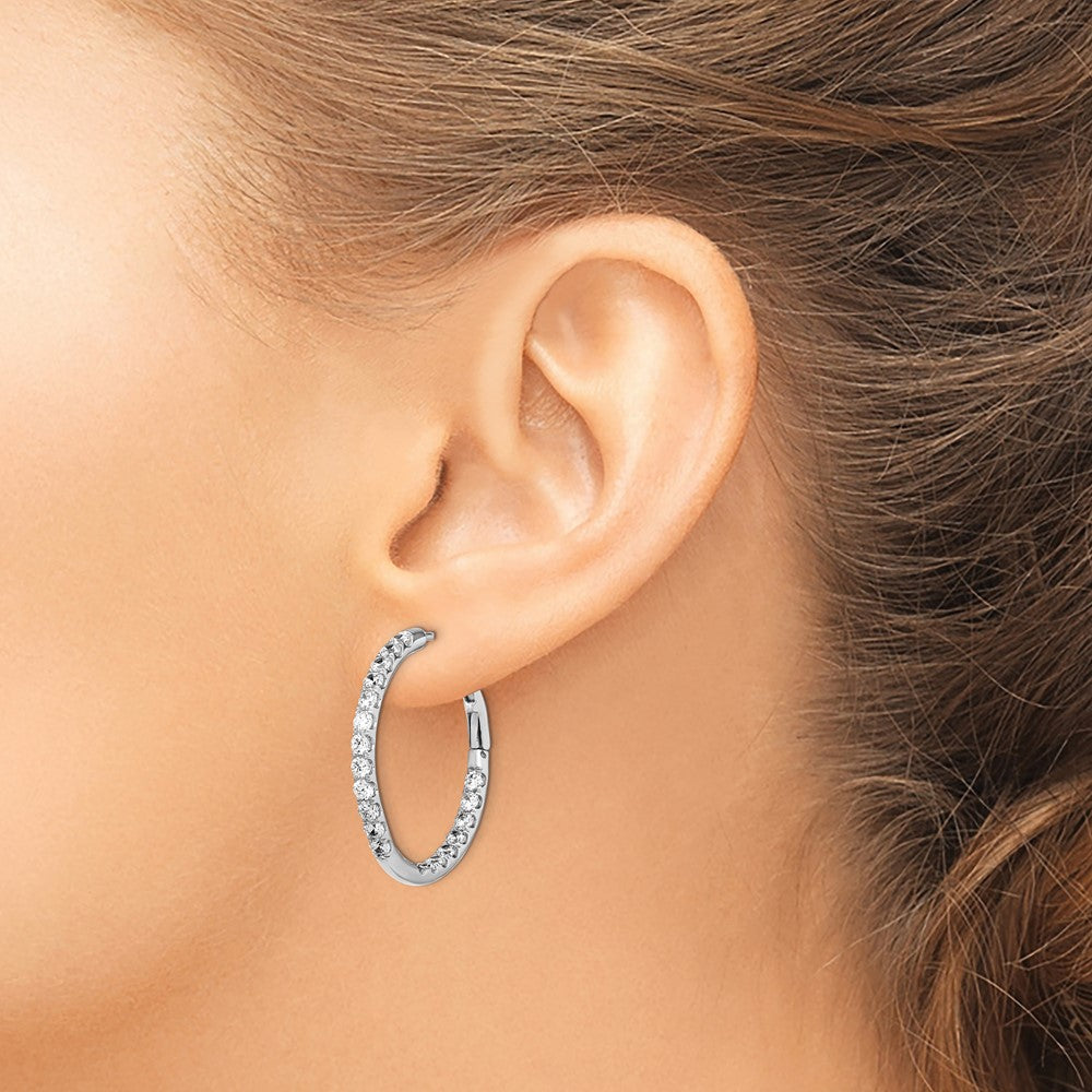 Diamond In & Out Hoop Earrings