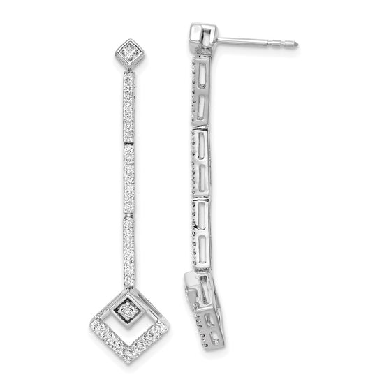 14k White Gold 1/2 carat Lab Grown Diamond VS/SI+ G+ Complete Dangle Post Earrings