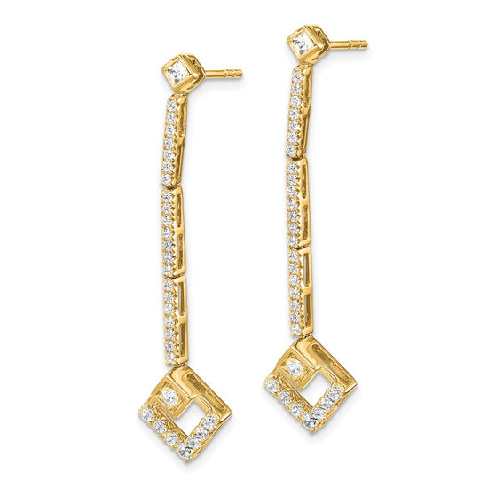 14k 1/2 carat Lab Grown Diamond VS/SI+ G+ Complete Dangle Post Earrings